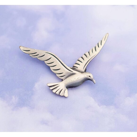 Vintage Sterling Seagull Nautical Pin Brooch by Beau Sterling - S13 - Picture 1 of 2
